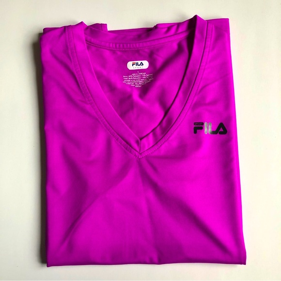 FILA Sport Active Shirt V Neck Small Purple Women’s - Picture 2 of 16